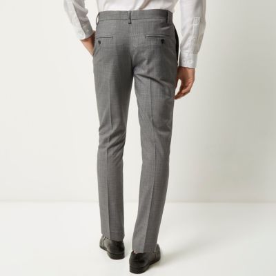 Medium grey textured trousers